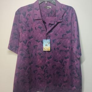 Murano Slim Fit Men's XL Short Sleeve Button Up Dress Shirt